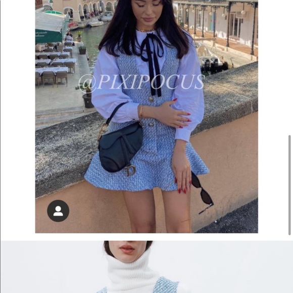 ZARA Ruffled Textured Pinafore Dress - Picture 13 of 13